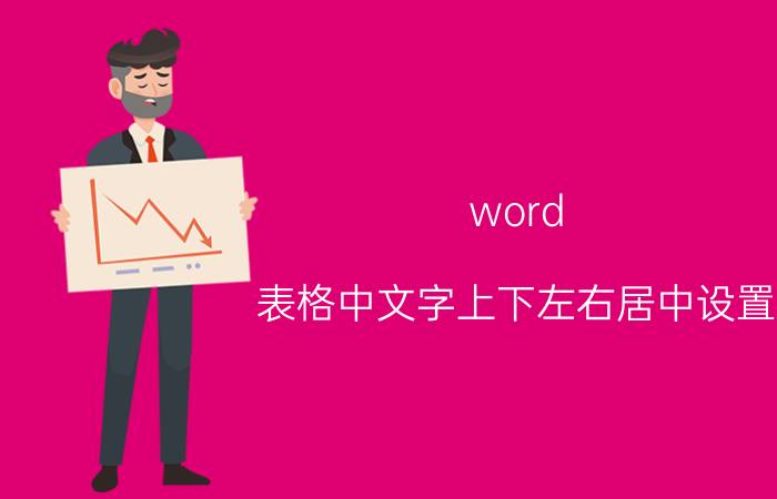 word 表格中文字上下左右居中设置 word表格字体居中怎么在上面？